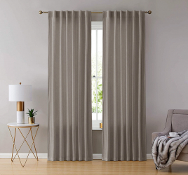 Set draperii din catifea cu rejansa transparenta cu ate pentru galerie Madison 150x220 cm densitate 700 g/ml Bej 2 buc 