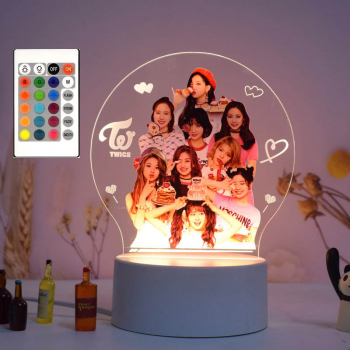 Lampa De Veghe LED Twice 16 Culori cu telecomanda Lumina Ambientala Alimentare USB sau 3 baterii AA 