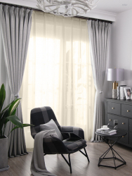 Perdea tip tesatura in cu rejansa transparenta cu ate pentru galerie Marsilia Madison 600x210 cm Crem 