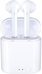Set 2 Casti Bluetooth toc incarcare alb
