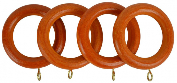 Inele din lemn pentru perdele si draperii diametru 5.5 cm 4 bucati Teak Vivo 