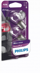 Set 2 Becuri P21W 12v Ba15s Vision Plus Philips 