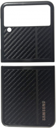 Husa compatibila cu Samsung Galaxy Z Flip 3 ultraslim cu insertii de carbon Negru SOHO5466 