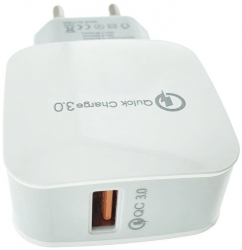 Incarcator rapid de retea cu un port USB QC 3.0 3.4A alb 