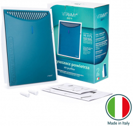 Purificator de aer cu generator de plasma Vitammy Air + PA600 filtru HEPA 1 2 viteze fabricat in Italia 