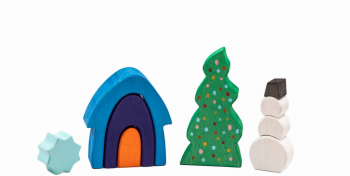Set de joaca handmade din lemn Marc Toys - Iarna din Poveste 9 piese 
