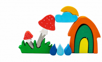 Set de joaca handmade din lemn Marc Toys - Toamna fermecata 11 piese 
