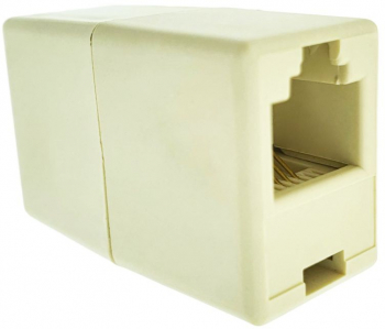 Mufa adaptor de prelungire cablu telefon RJ11 6P4C mama-mama bej 