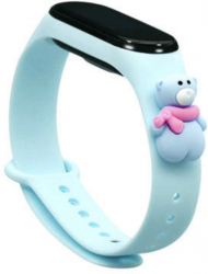 Curea bratara fitness compatibila cu Xiaomi Mi Band 3 si Mi Band 4 silicon Bear Blue MON-BBL5704 