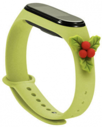 Curea bratara fitness compatibila cu Xiaomi Mi Band 3 si Mi Band 4 silicon Christmas Yellow MON-BBL5703 