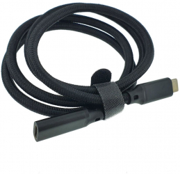Cablu premium prelungitor USB-C mama la USB-C tata USB 3.1 Gen2 viteza 10 Gbps 1m PD fast charge cu invelis textil negru 
