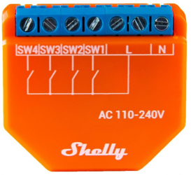 Modul Wi-fi Pentru Activarea Scenelor Shelly Plus I4 4 Canale Compatibil Cu Amazon Alexa Si Google Assistant 