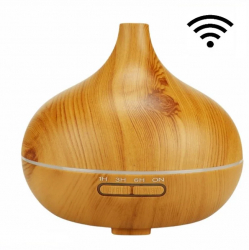 Difuzor aromaterapie cu ultrasunete Smart WiFi lumina LED 7 culori V-Rising VR-N10S 400 ml lemn deschis 