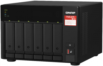 NAS Qnap TVS-675-8G CPU KX-U6580 8-core 8GB DDR4, 6-Bay SATA, 2 x M.2 NVMe, 2x 2.5Gbe, 4K transcoding HDMI 2.0 