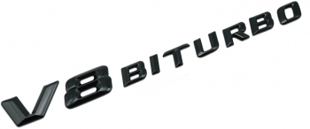 Embleme V8 Biturbo pentru aripa Mercedes negru 