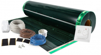 Kit incalzire pardoseala pentru parchet cu folie incalzitoare 140 W / mp pentru 15 mp cu termostat analogic 