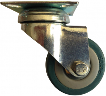 Roata pivotanta ADIX din cauciuc siliconic fara frana cu placa 50 mm 40 kg 