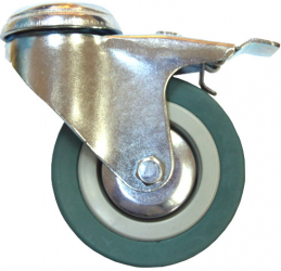 Roata pivotanta cu frana ADIX din cauciuc siliconic cu alezaj 75 mm 60 kg 
