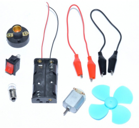 Kit electric interactiv pentru scoala si micii pasionati de electronica din 8 piese AXT-BBL5775 