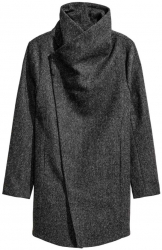 Palton Barbati Casual Elegant Lung Slim Lana Gri Tweed Fashion Urban Guler Inalt