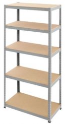 Raft metalic 5 polite MDF STRATEGIC 180x90x50 CM 100 kg /polita montaj fara surub prin clipsare cadru metalic din otel zincat 