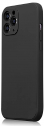 Husa din silicon compatibila cu iPhone 14 Pro Max silk touch interior din catifea cu decupaje la camere Negru 