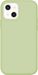Husa din silicon compatibila cu iPhone 14 Pro silk touch interior din catifea camera bump Verde deschis 