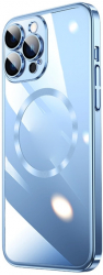 Husa Luxury MagSafe compatibila cu iPhone 14 Full protection Margini colorate Sierra Blue 