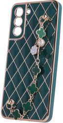 Husa pentru Samsung Galaxy S22 Glamour Bling Hand Grip Bibilel Verde TLF-BBL5856 