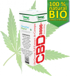 Ulei Ozonat Full Extract de Canepa CBD 3000 mg Turmeric 200 mg 10 ml HempMed Pharma 