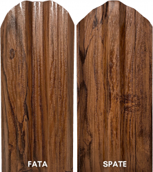 Set 25 buc. Sipca Metalica Gard 800x115mm/buc Nuc Striat Dublu - Imitatie Lemn Top Profil Sistem 