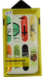 Husa Book Pocket Magnetic Lock pentru Samsung S7 Model Skateboard 
