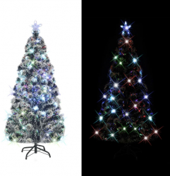 Brad artificial de Craciun cu suport / LED 210 cm 280 ramuri