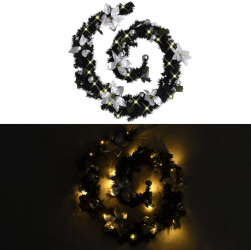 Ghirlanda de Craciun cu becuri LED negru 2 7 m PVC 