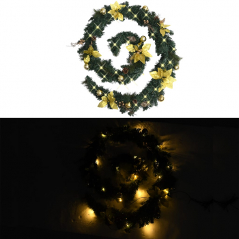 Ghirlanda de Craciun cu becuri LED verde 2 7 m PVC 