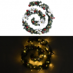 Ghirlanda de Craciun cu becuri LED verde 2 7 m PVC 