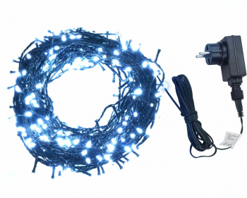Instalatie 400 LED-uri interior/exterior IP44 40 m alb rece 