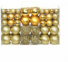 Set globuri de Craciun 100 de piese 6 cm auriu 