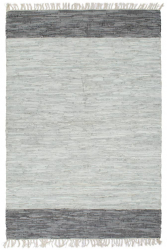 Covor Chindi tesut manual gri 190 x 280 cm piele 