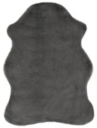 Covor gri inchis 65 x 95 cm blana ecologica de iepure 