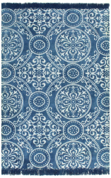Covor Kilim albastru 120 x 180 cm bumbac cu model 
