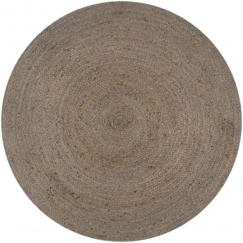 Covor manual gri 90 cm iuta rotund 