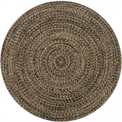 Covor manual negru si natural 120 cm iuta 