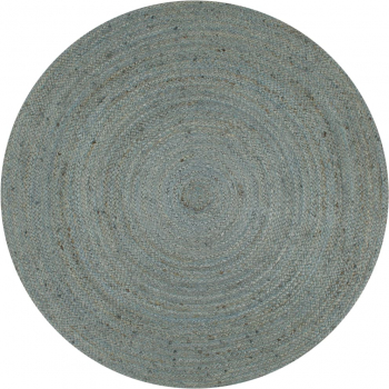 Covor manual verde masliniu 120 cm iuta rotund