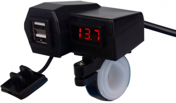 Incarcator USB pentru motocicleta 4in1 afisaj LED 