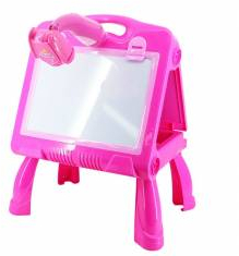 Set pentru fetite - masuta cu tablita dubla si proiector 4 in 1 