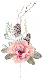 Trandafir decorativ pentru Craciun din matase Roz