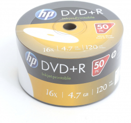 DVD+R 4.7GB 16X complet printabil inkjet HP set 50 buc/pret/set 