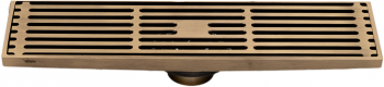 Sifon pardoseala bronz antichizat 30 X 8 cm iesiere pe 40 mm antimiros 