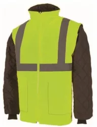 Jacheta vatuita Brighton marime S matlasata de tip 2 in 1 culoare galben fluorescent 